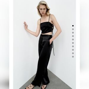 Zara Satin Effect Crop Top
